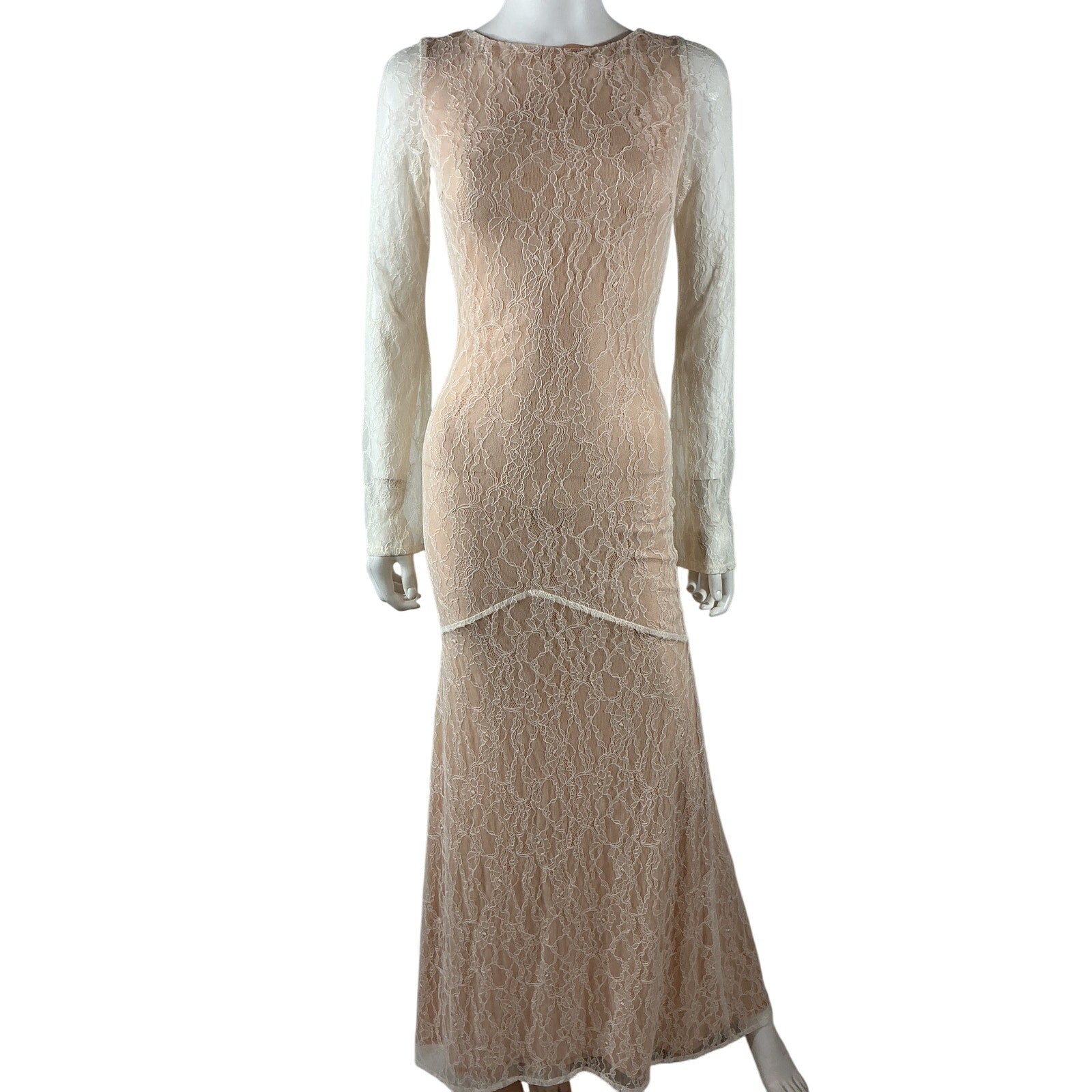 Stone Cold Fox 'Luna' Cream Nylon Gown Size XS