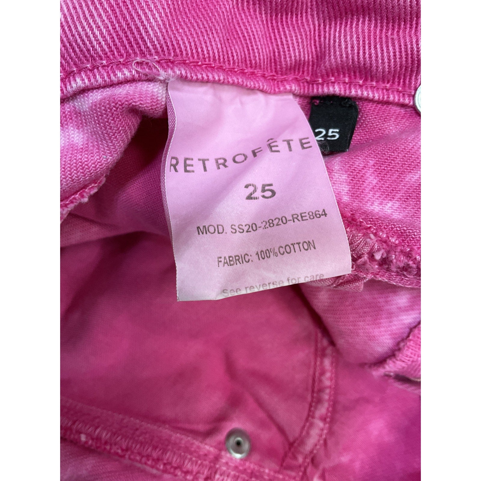 Retrofete 'Tessa' Pink Shorts Size 25