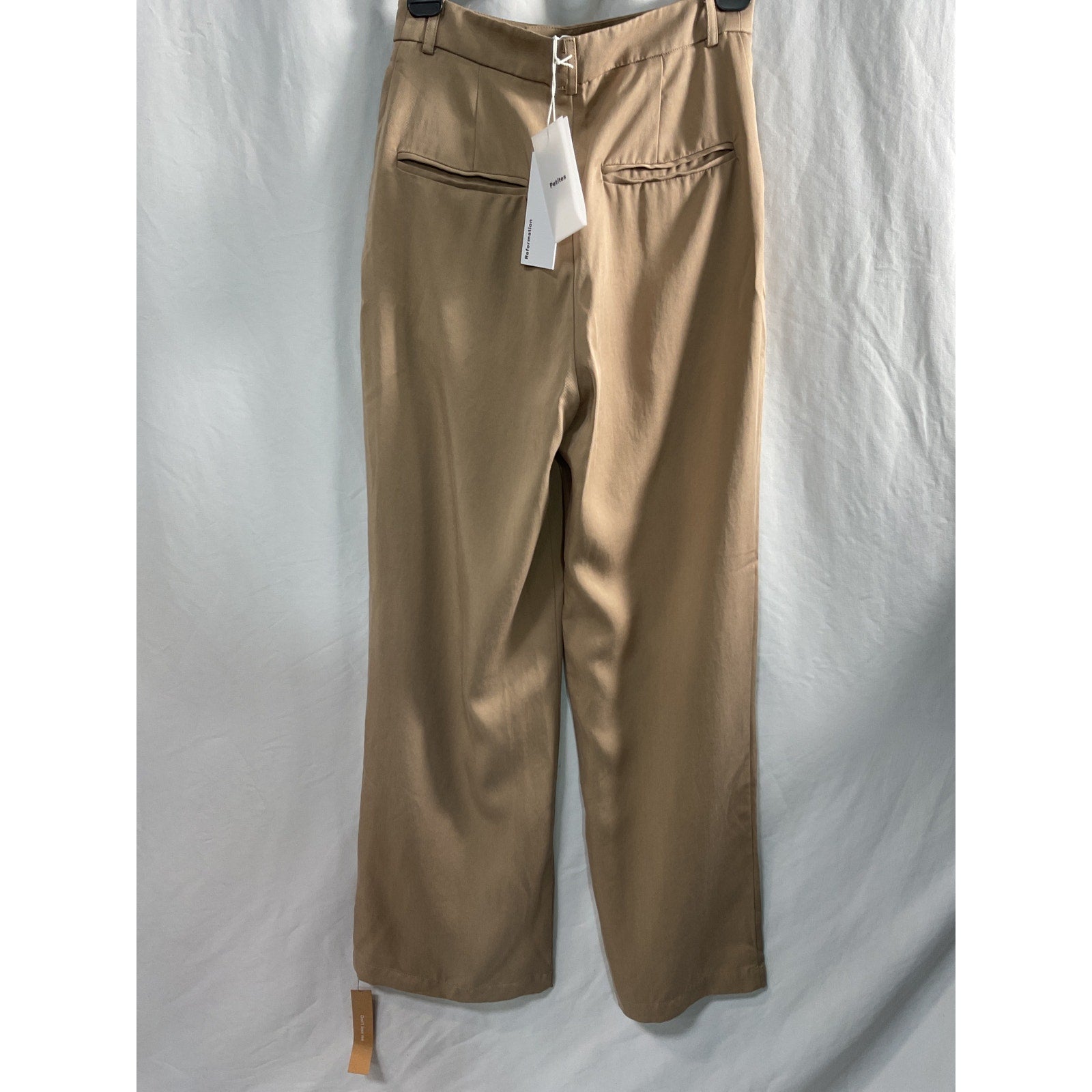 Reformation Petites 'Mason' Tan Twill Pant Size 2p - NWT
