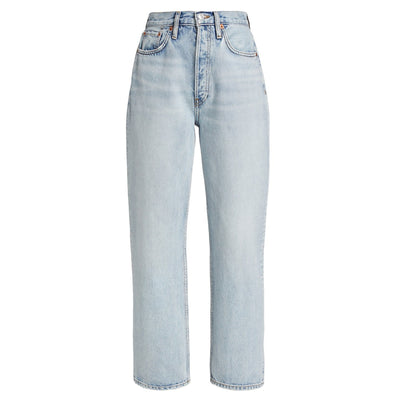 Re/Done Classic Blue Straight-Fit Cropped Denim Jeans Size 27