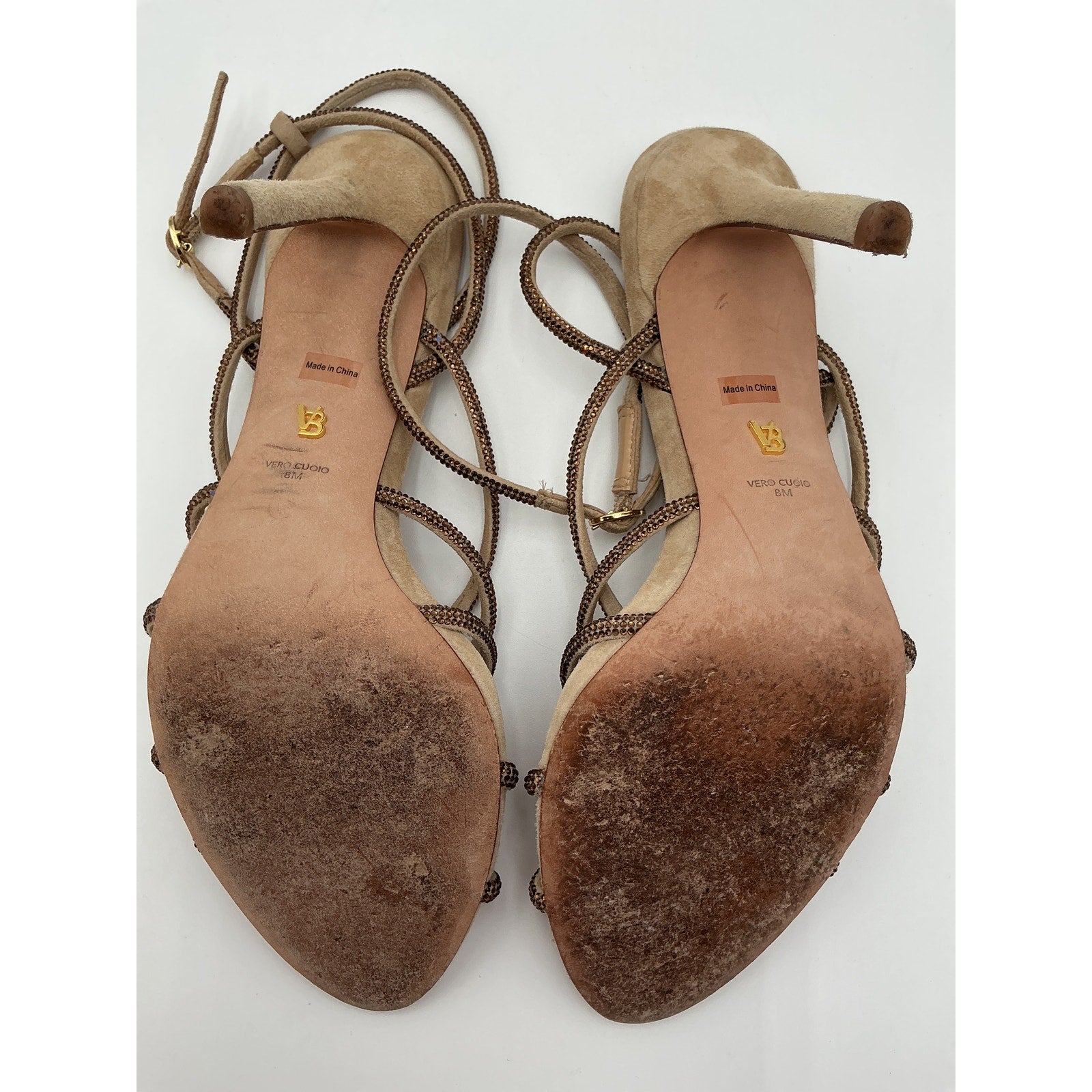 Veronica Beard 'Aneesha' Tan Leather Heel Sandal Size 8