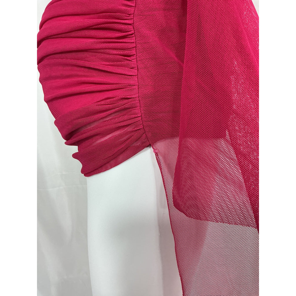The Sei One Shoulder Pink Mini Dress With Train Size S - NWT