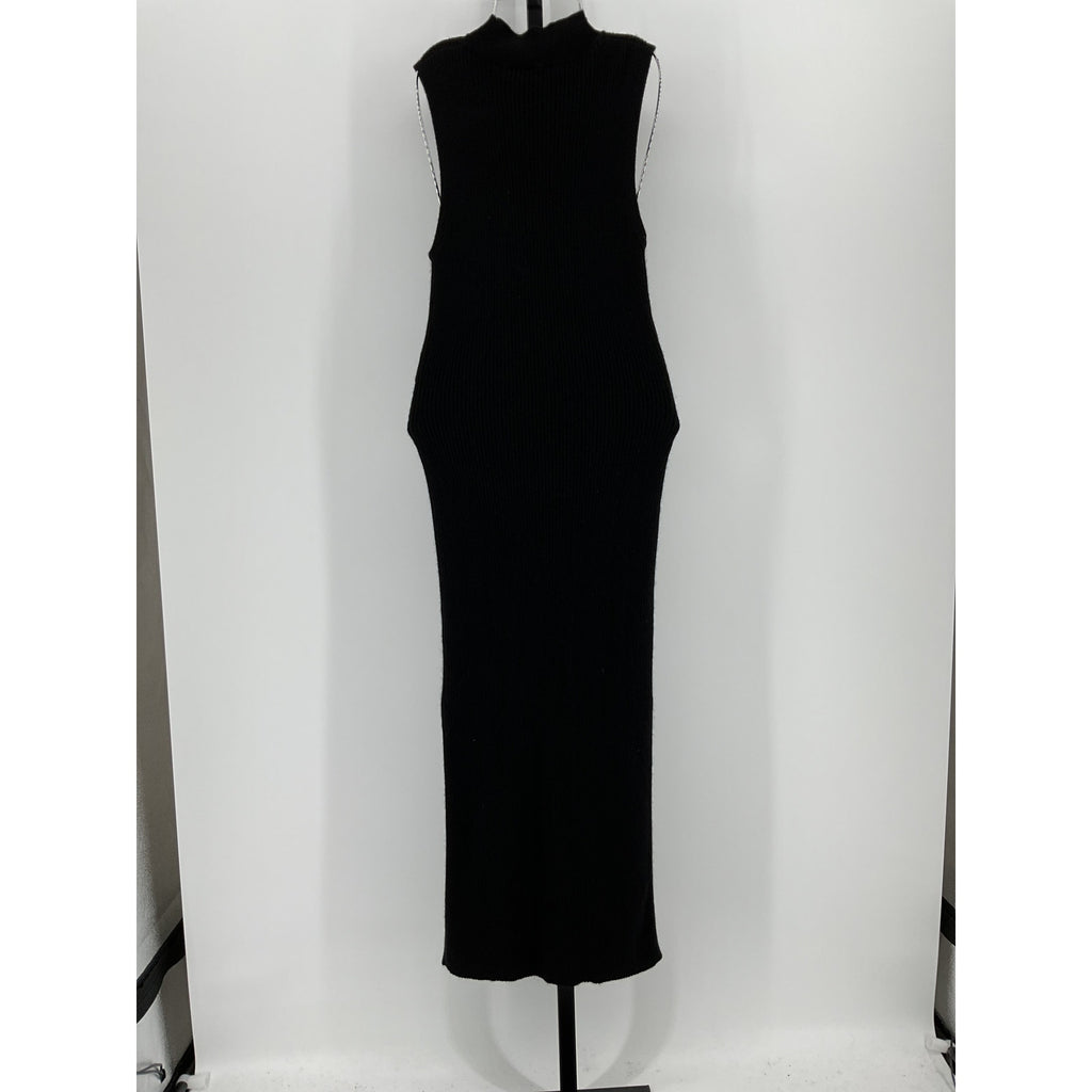 Reformation 'Ida' Black Cashmere Sleeveless Sweater Dress Size L