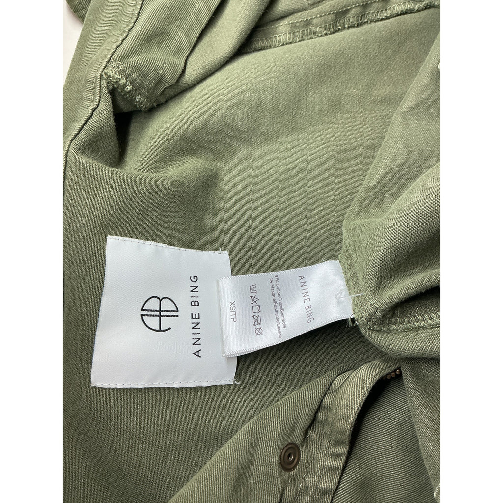 Anine Bing 'Army' Green Cotton Jacket Size XS