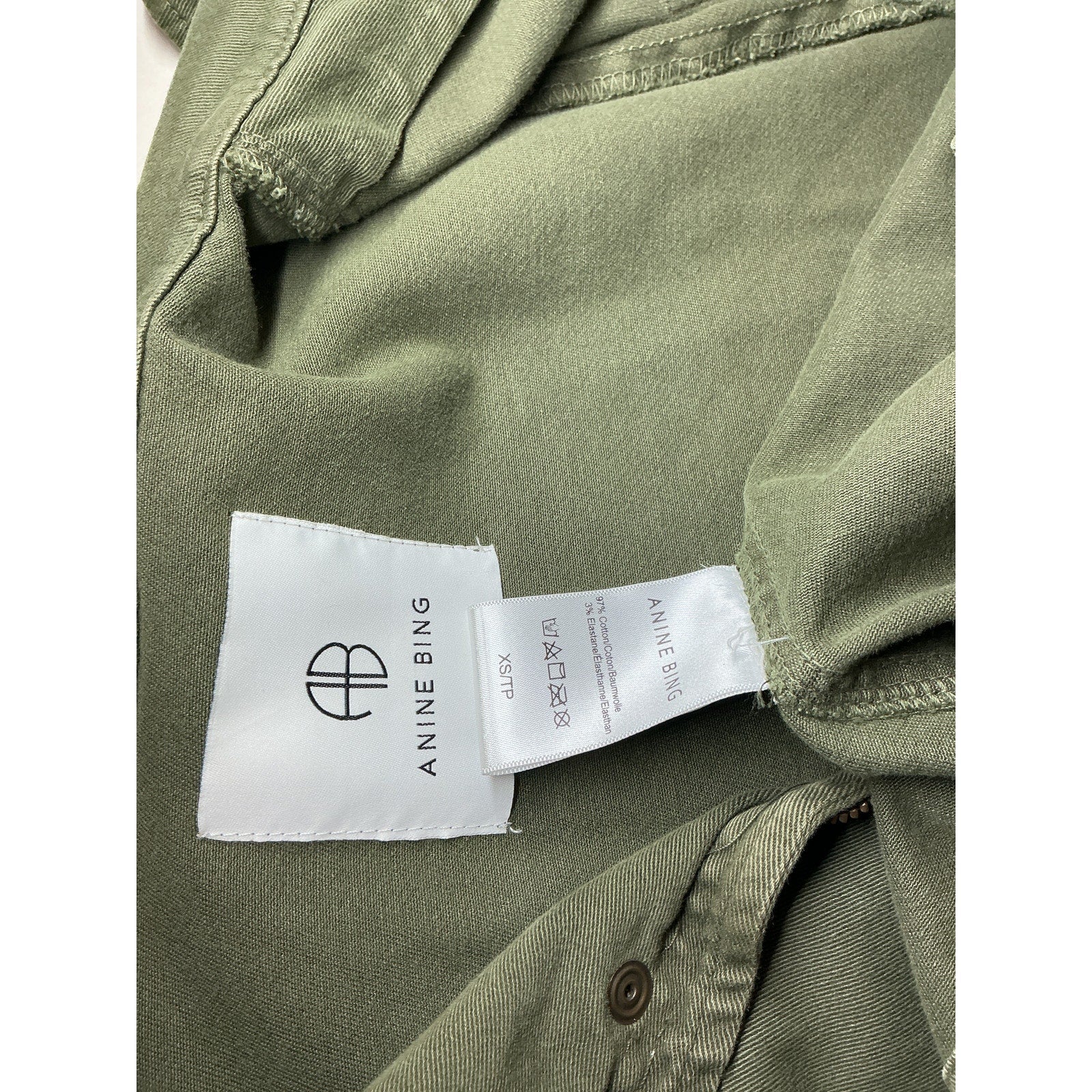 Anine Bing 'Army' Green Cotton Jacket Size XS