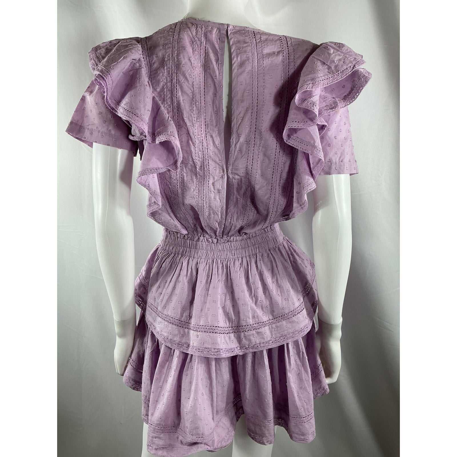 Loveshackfancy 'Natasha' Purple Cotton Mini Dress Size S