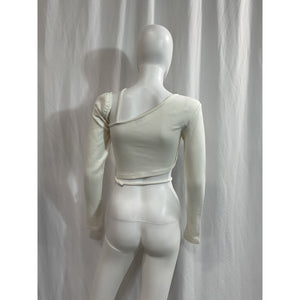 Atoir 'Promise Me' White Ponte Crop Top Size S