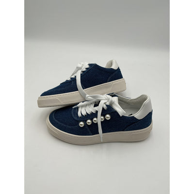 Stuart Weitzman 'Courtside' Blue Denim Pearl Sneaker Size 6