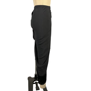 Simkhai Fringed Black Clemmy Sarong Skirt Size XS-S