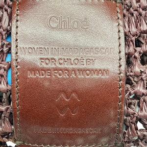 Chloé Woven Kohl Brown Summer Banana Tote Bag Size Small