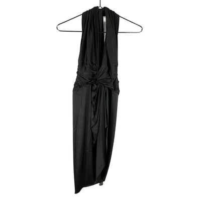 Alexandre Vauthier Draped Black Halter Ruched Mini Dress Size 42 IT / US 10
