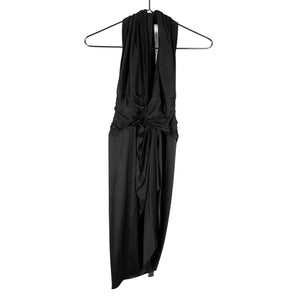 Alexandre Vauthier Draped Black Halter Ruched Mini Dress Size 42 IT / US 10