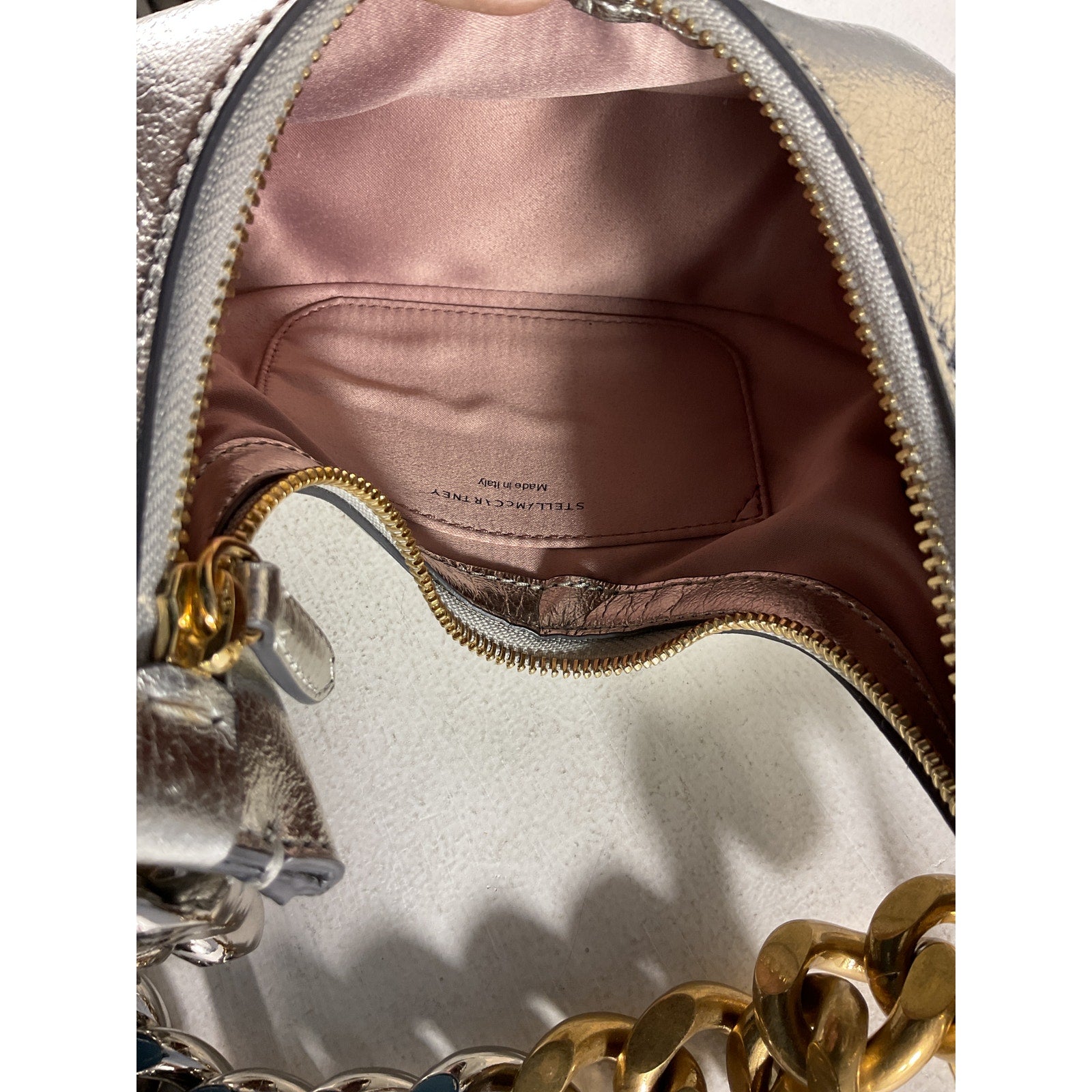 Stella Mccartney 'Eco' Silver Faux Leather Shoulder Bag
