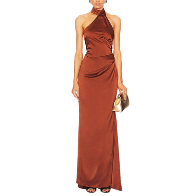 Nookie Satin Mocha Entice Gown Size M NWT