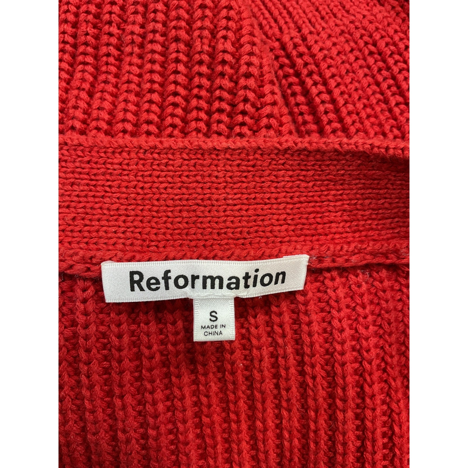 Reformation 'Jessa' Red Cotton Cardigan Size S