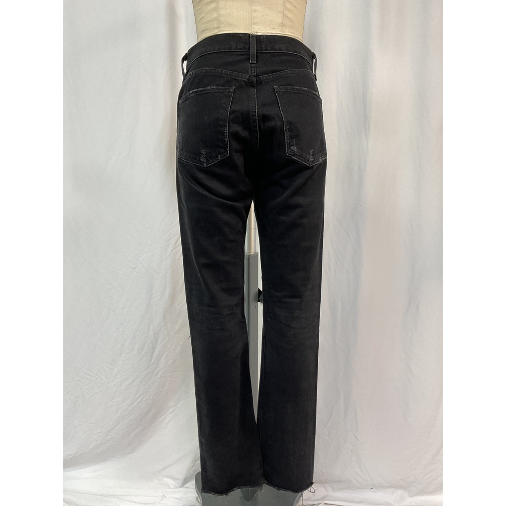 Agolde 'Cherie' Black Cotton High Rise Straight Jean Size 26