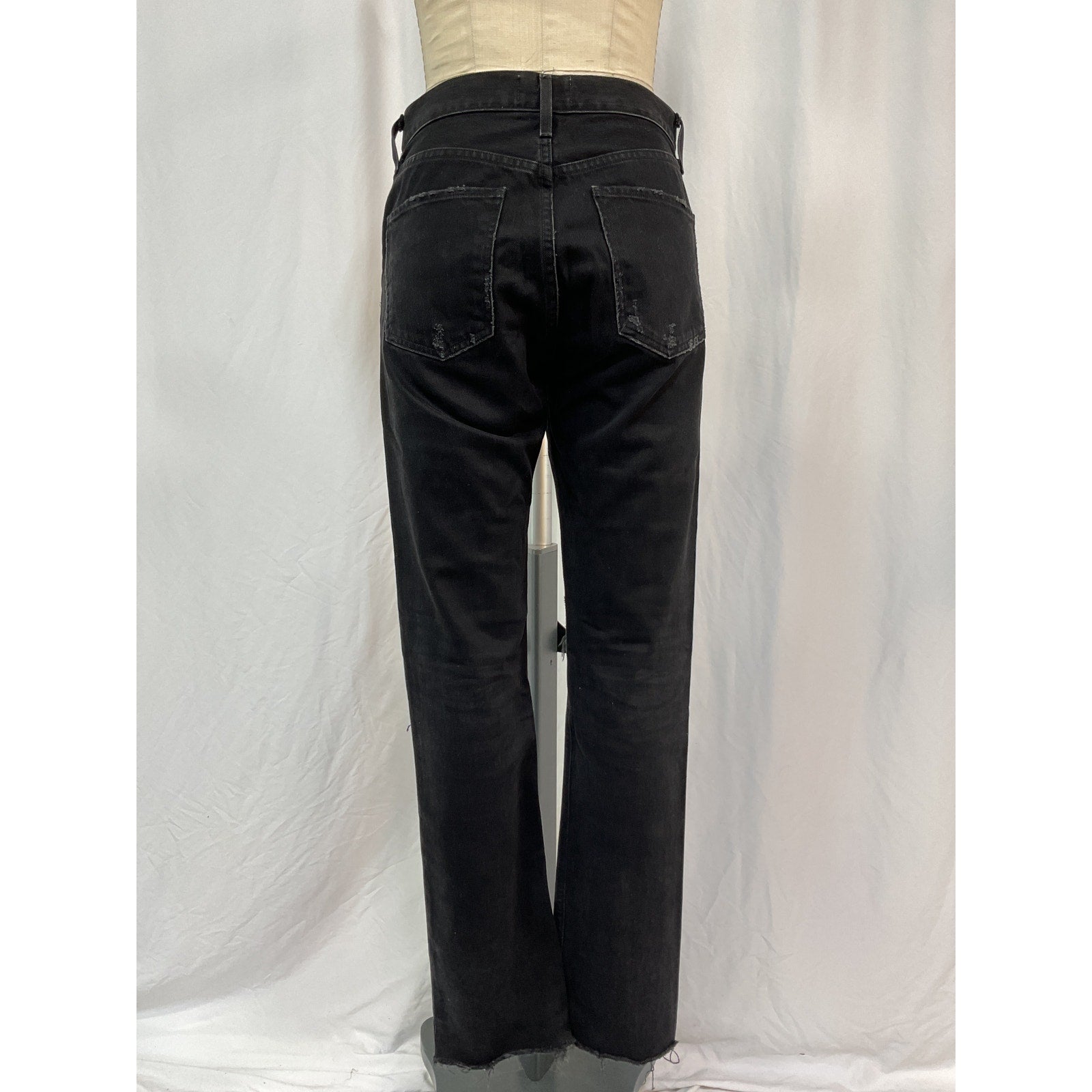 Agolde 'Cherie' Black Cotton High Rise Straight Jean Size 26