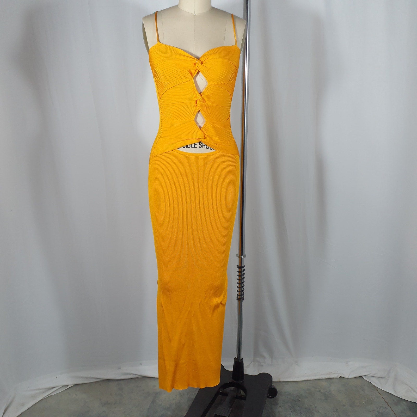 Cult Gaia 'Honey' Gold Knit Dress Size S - NWT