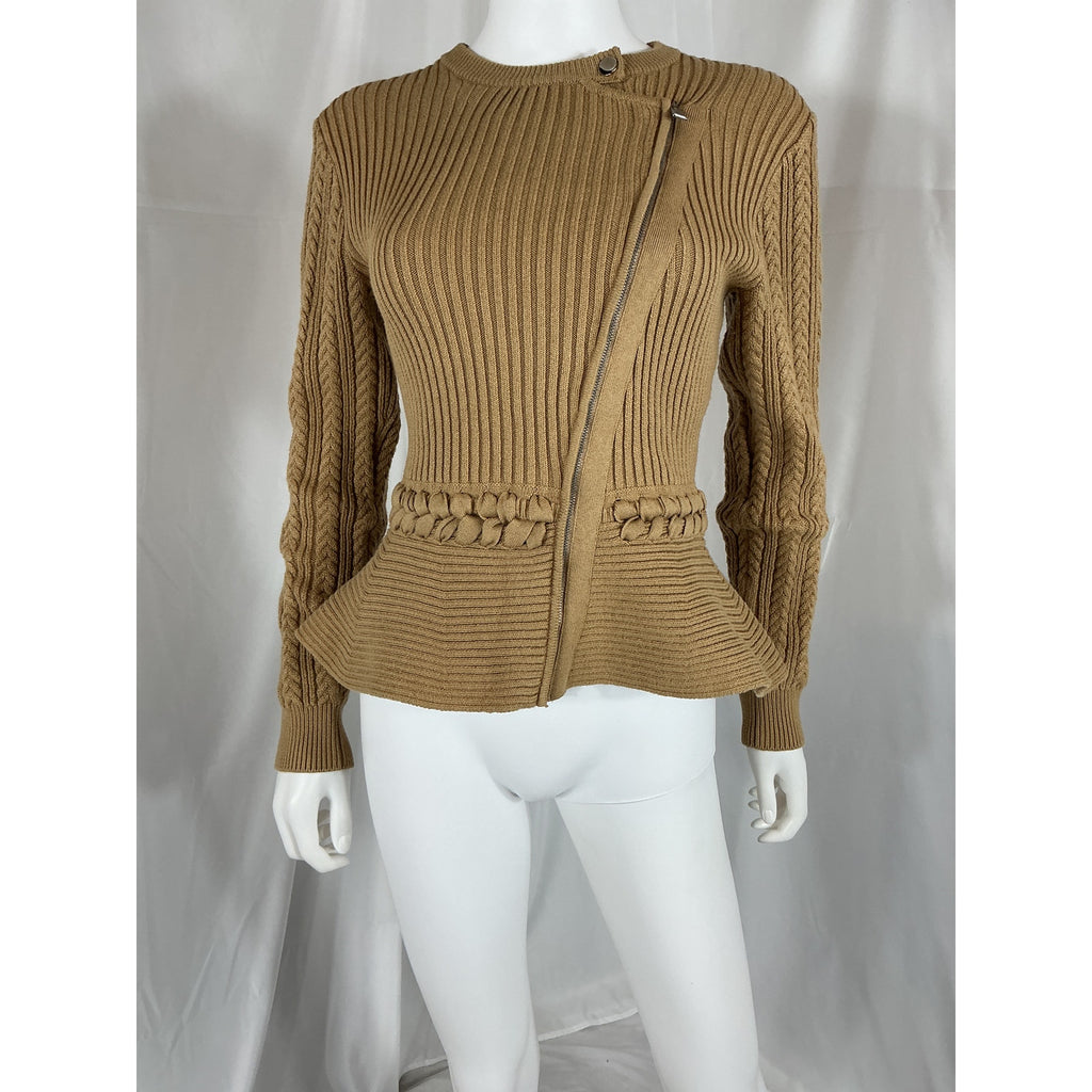 Simkhai 'Andi' Beige Cotton Fisherman Peplum Jacket Size S