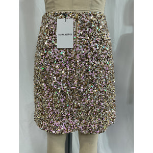 Sabina Musayev 'Violeta' White Sequin Embellished Mini Skirt Size S - NWT