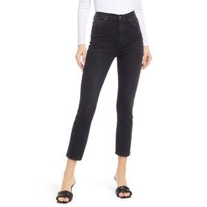 Agolde High Waist Black Riley Crop Denim Jeans Size 25