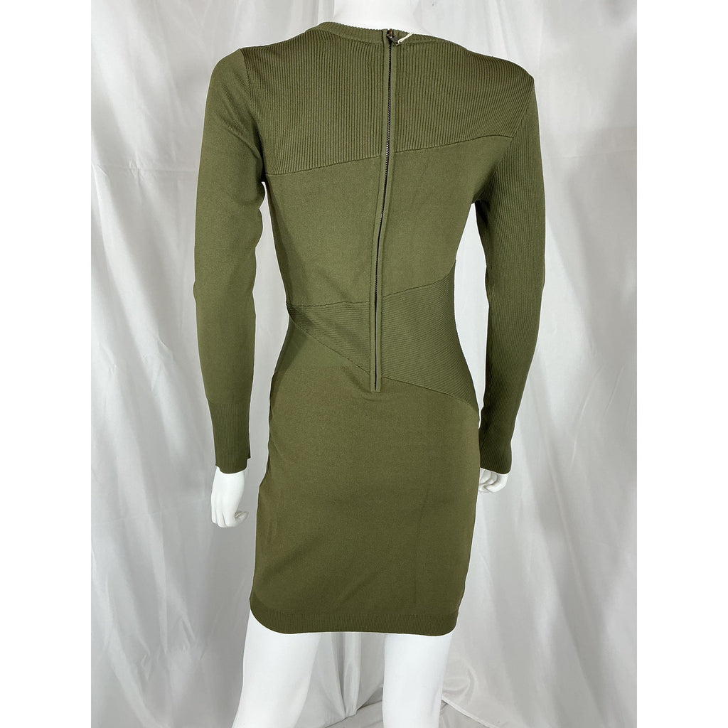 Retrofete 'Sonja' Green Rayon Ribbed-Knit Mini Dress Size S - NWT