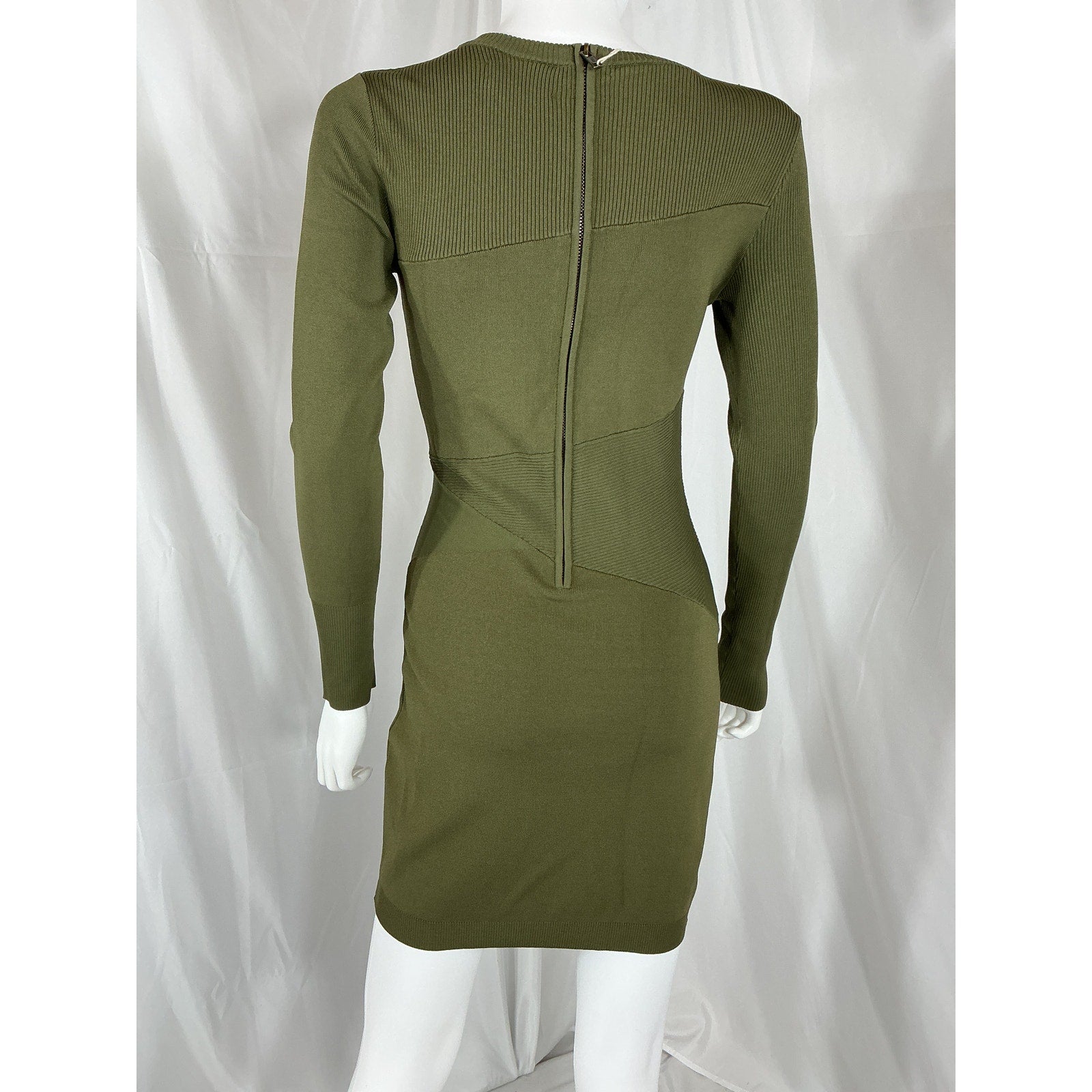 Retrofete 'Sonja' Green Rayon Ribbed-Knit Mini Dress Size S - NWT