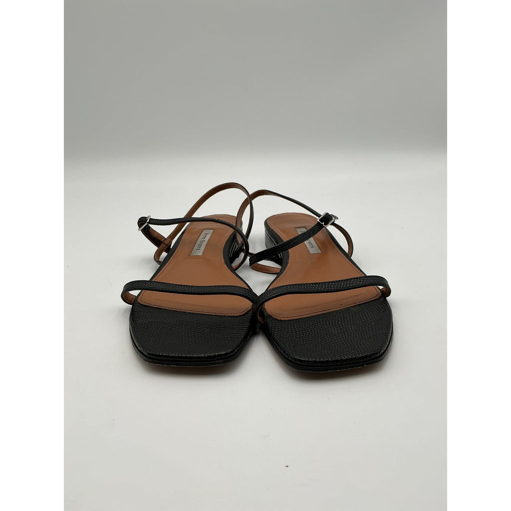 Emme Parsons 'Hope' Black Leather Sandals Size 8