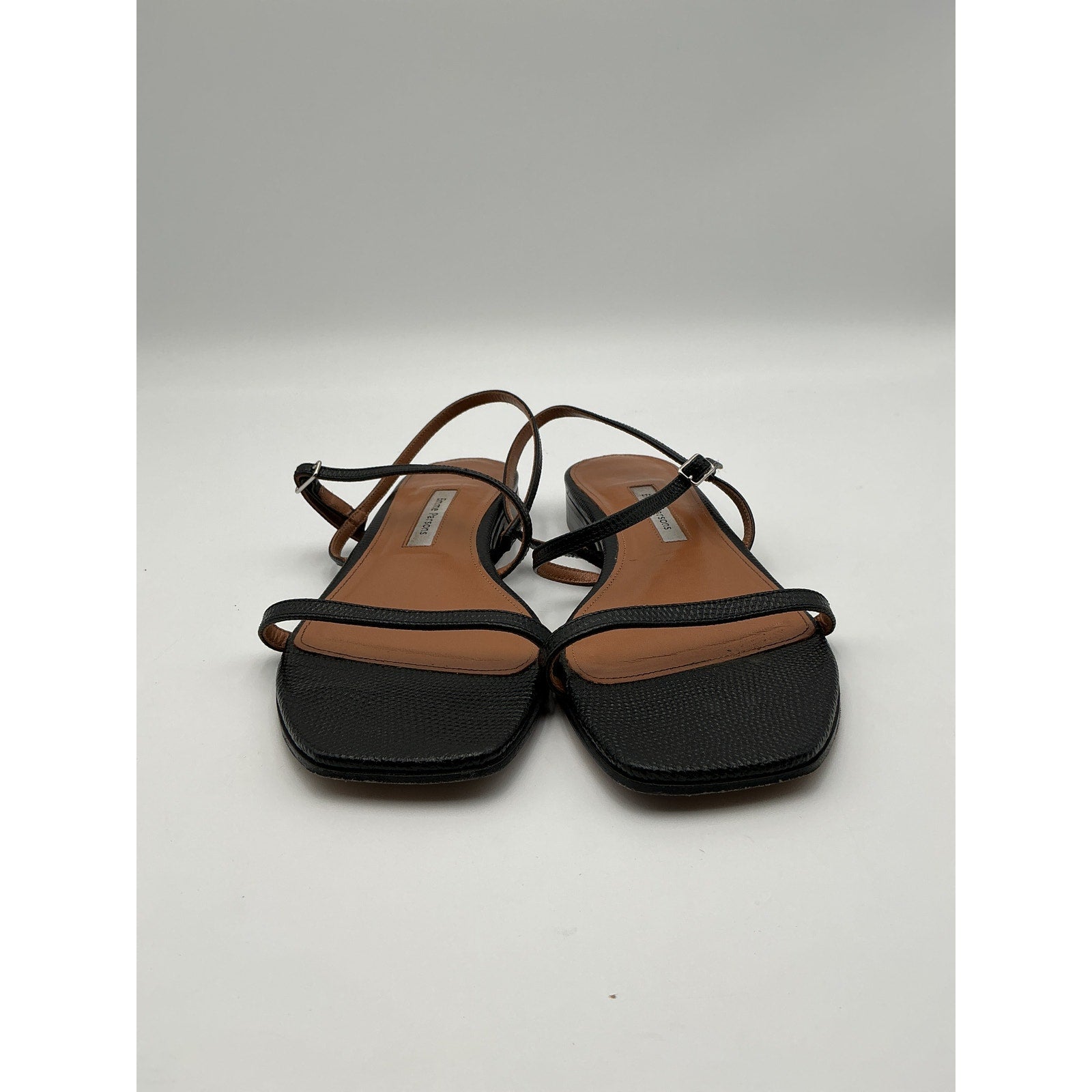 Emme Parsons 'Hope' Black Leather Sandals Size 8