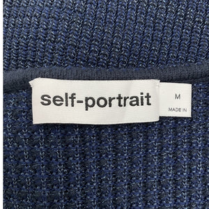 Self-Portrait Chic Navy Peplum Midi Dress Size M