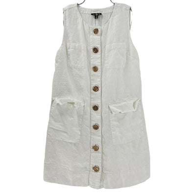 J.Crew Linen Button Front White Shift Dress Size S