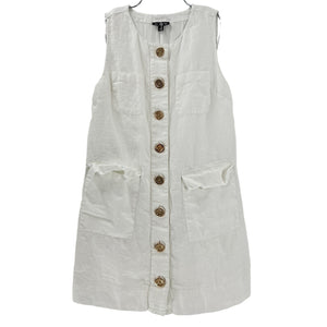 J.Crew Linen Button Front White Shift Dress Size S