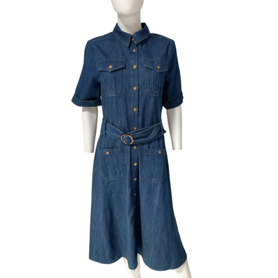 Sézane 'Raquel' Blue Cotton Dress Size 40