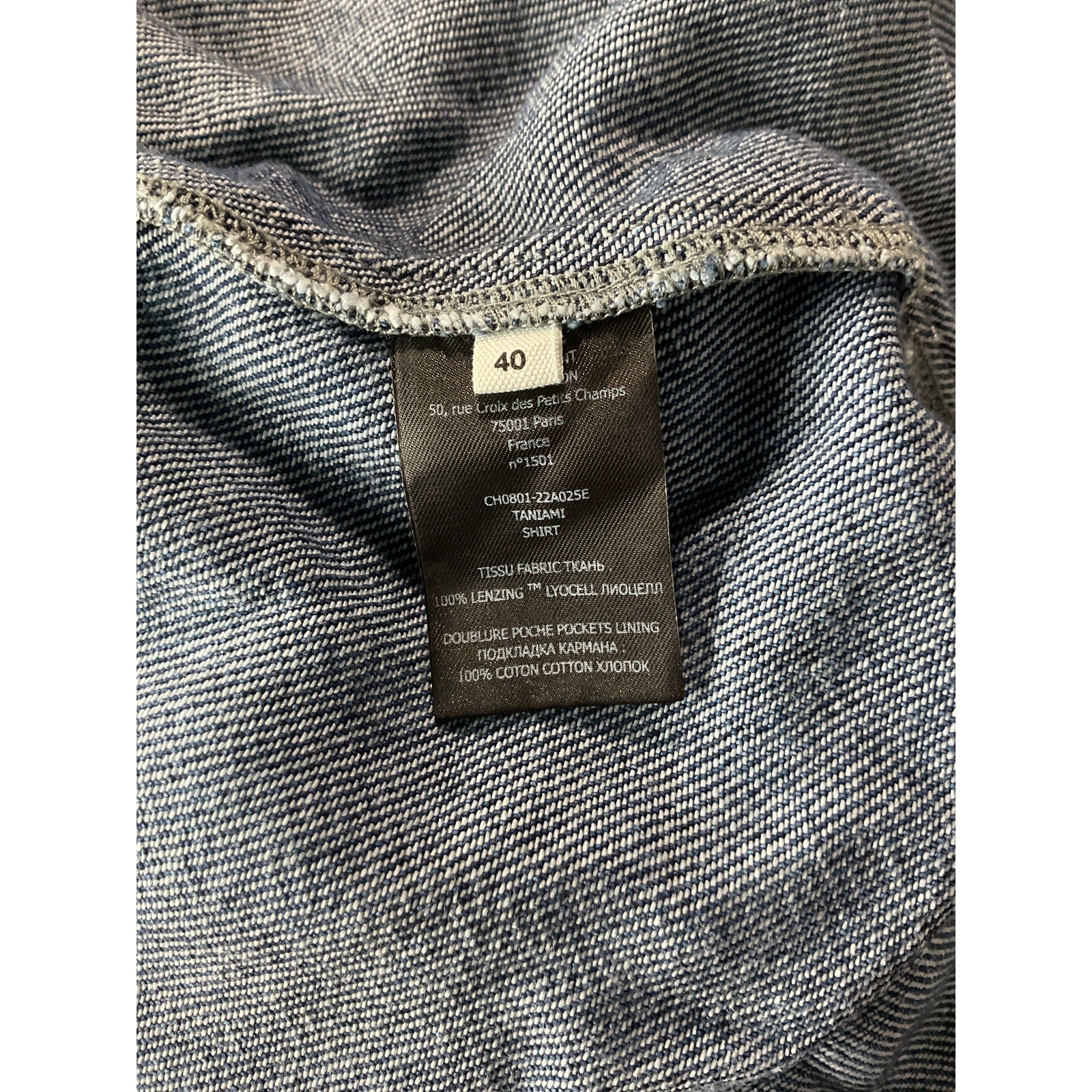 Isabel Marant �toile 'Taniami' Blue Cotton Oversized Denim Shirt Size 40