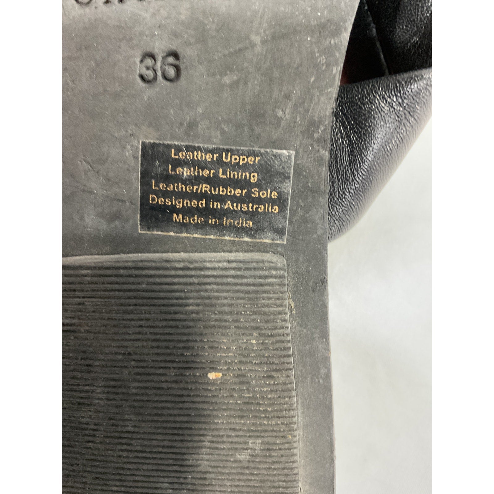 St. Agni 'Kim' Black Faux Leather Slide Size 6