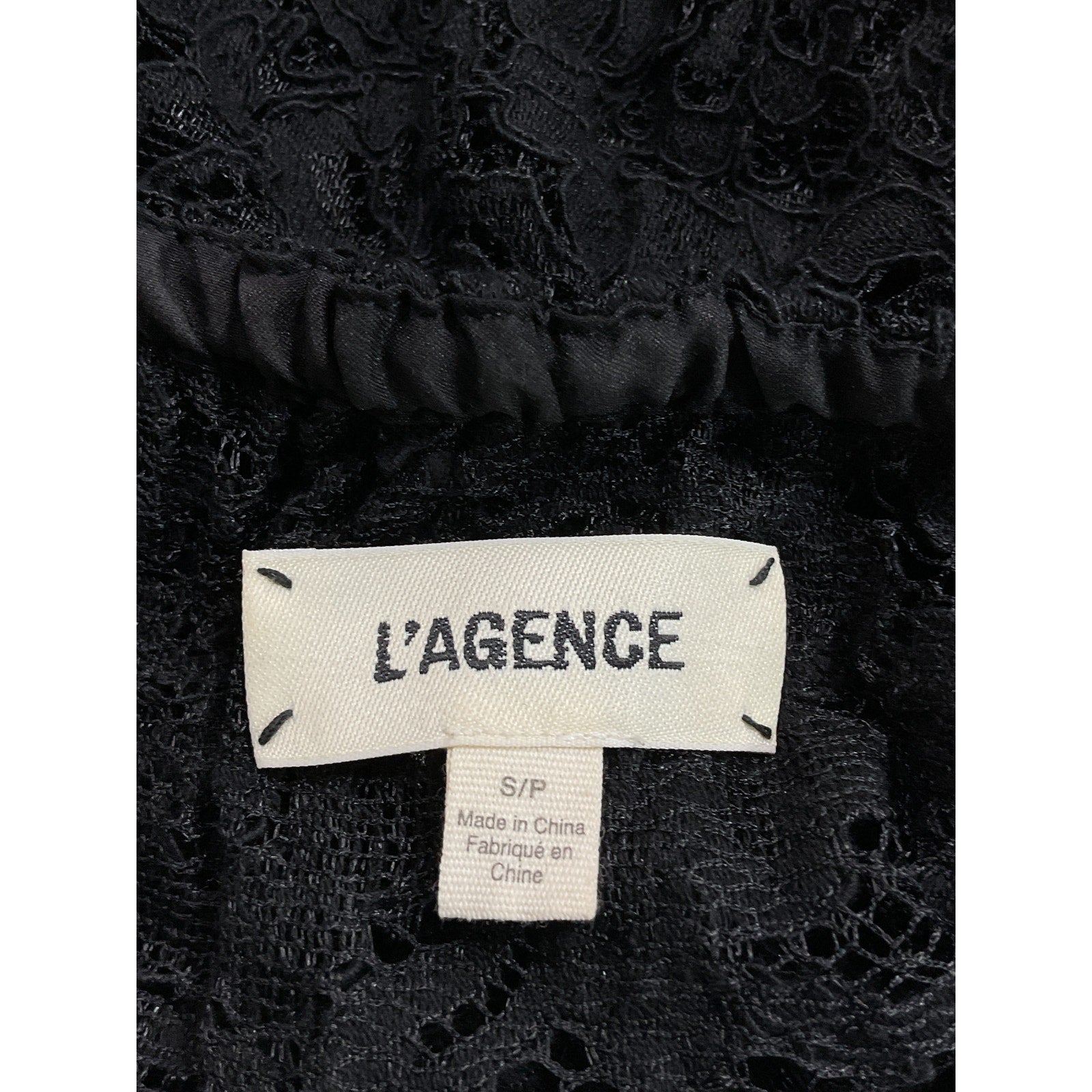 L'Agence 'Iggy' Black Off Shoulder Long Sleeve Top Size S
