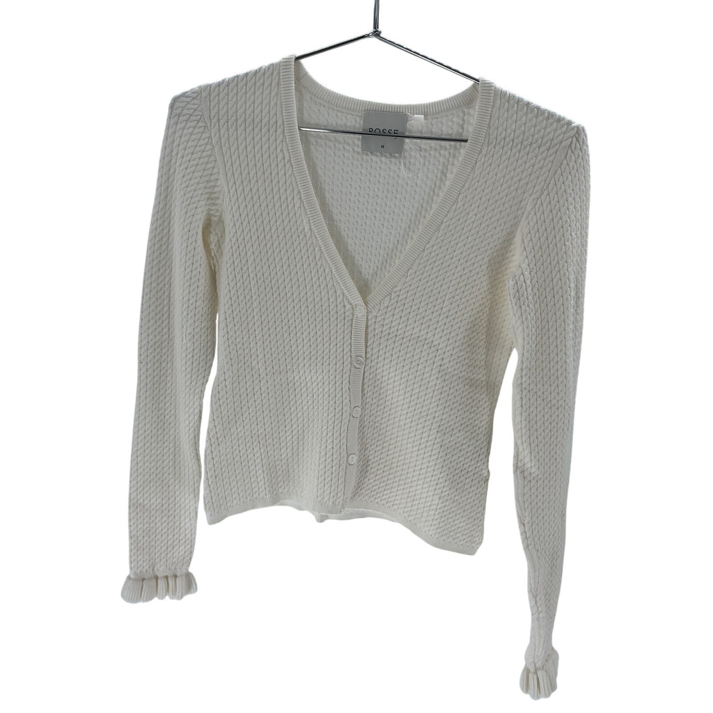 Posse 'Iris' White Viscose Cardigan Size XS