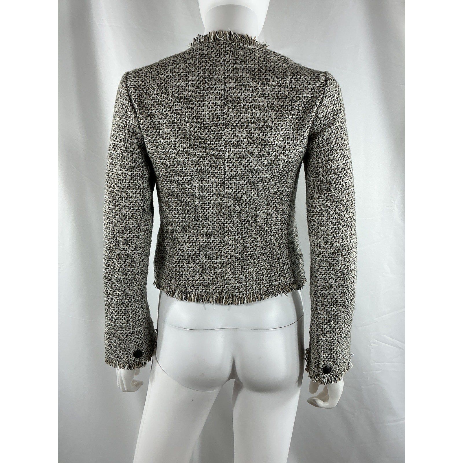 Rag & Bone 'Carmen' Tan Polyester Tweed Jacket Size 00