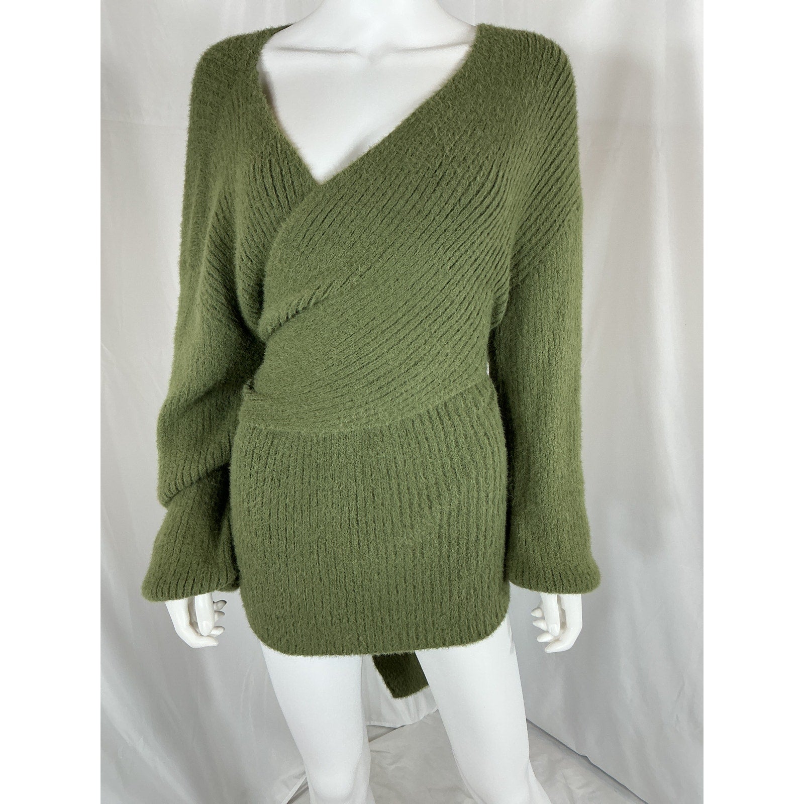 House Of Harlow 1960 'Khalida' Green Nylon Wrap Sweater Size M