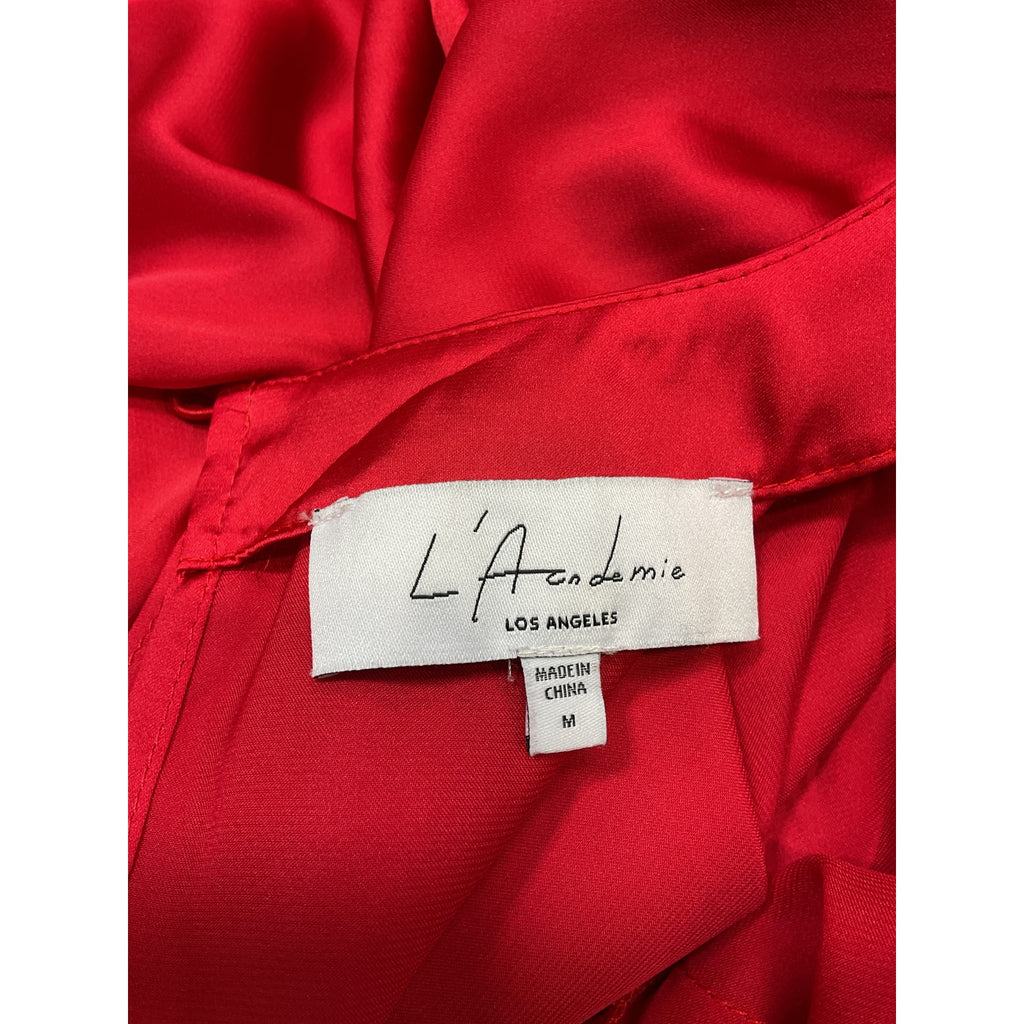 L'Academie 'The Dore' Red Poly Mini Dress Size M