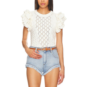 Cleobella 'Hedda' Cream Cotton Sweater Size XS