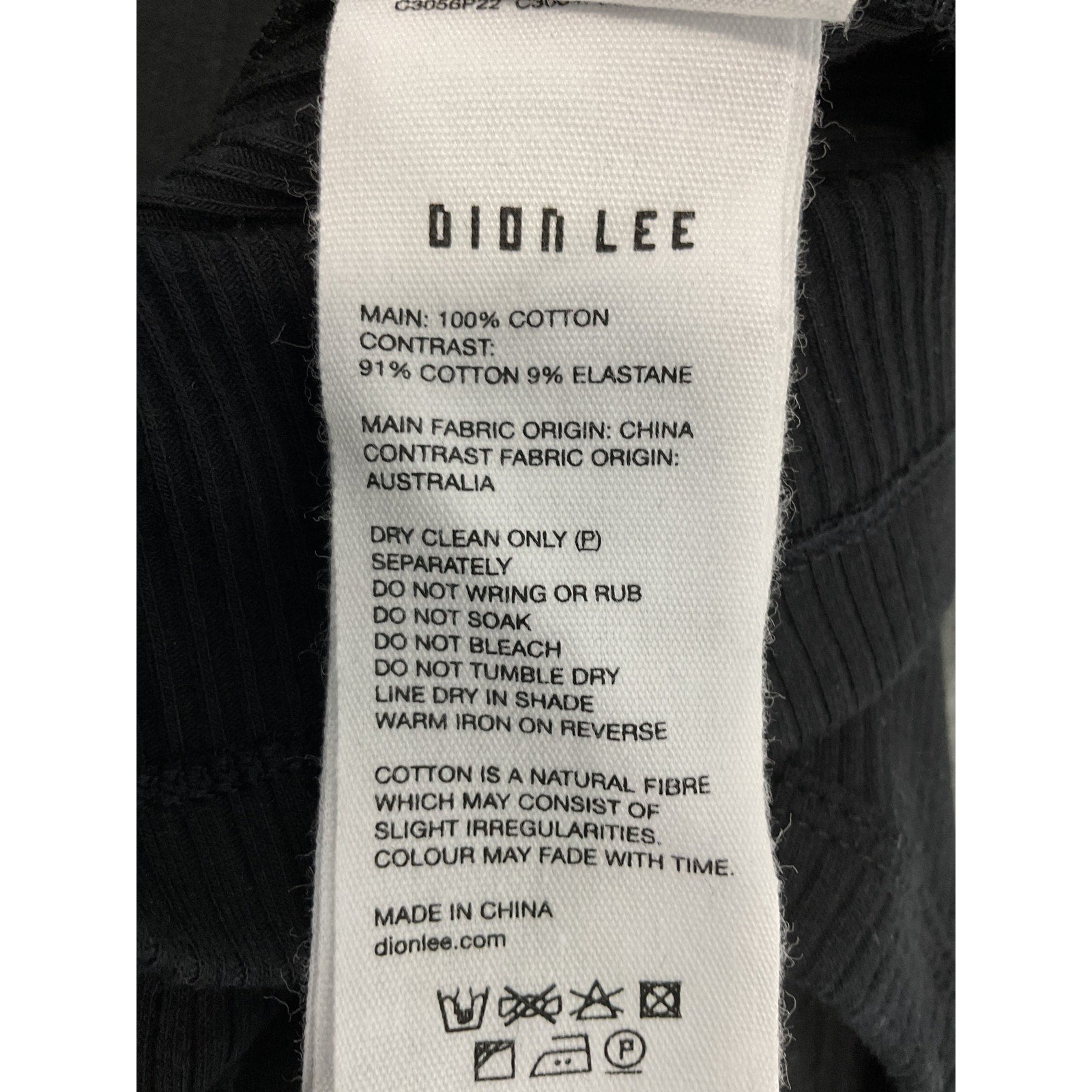 Dion Lee 'Inclusive' Black Cotton Crop Corset Detail Cotton Tank Size M - NWT