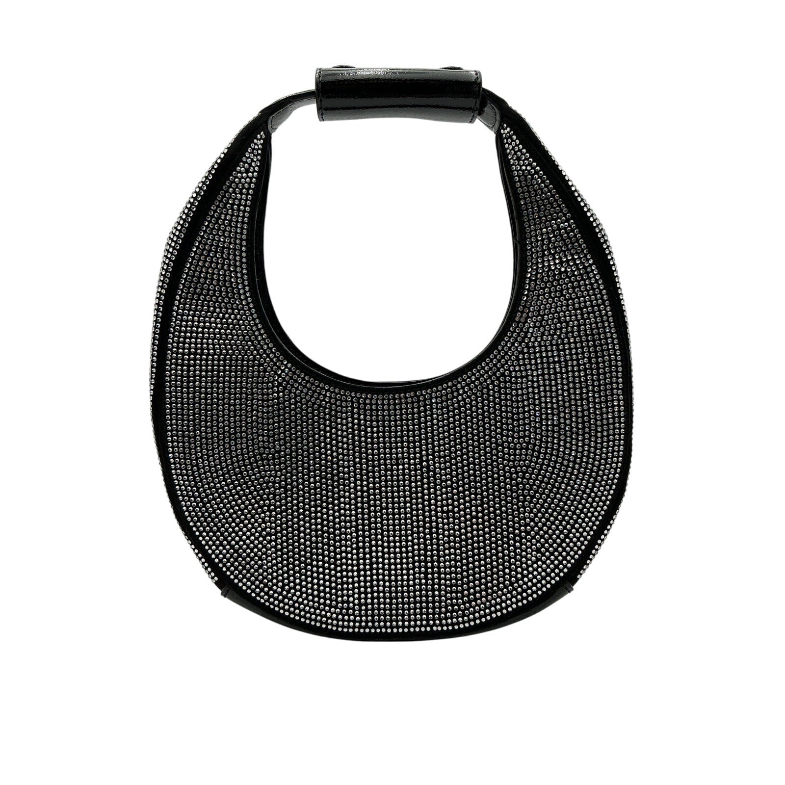 Staud Crystal Black Leather Embellished Hobo Bag