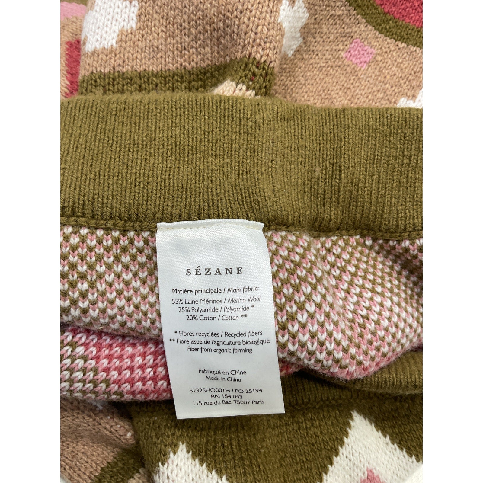 S�zane 'Jett' Green Merino Wool Short Size XXS