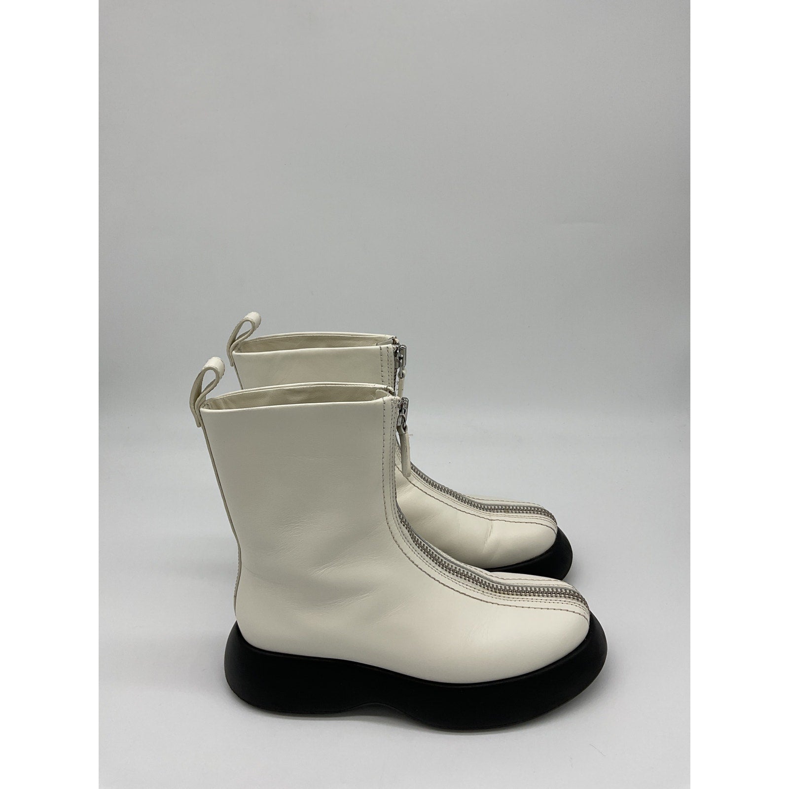3.1 Phillip Lim 'Mercer' White Leather Ankle Boots Size OS