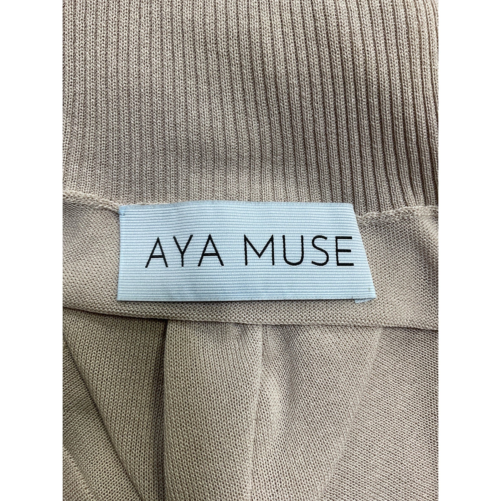 Aya Muse 'Verona' Tan Viscose Turtleneck Top Size S