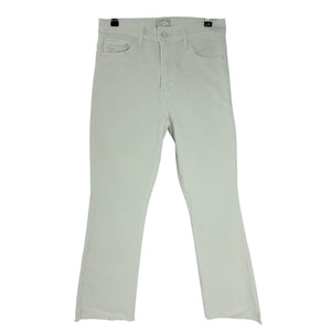 Mother Sleek White Insider Crop Step Fray Denim Jeans Size 29