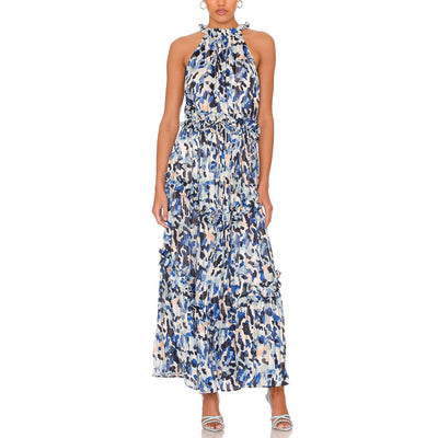 Elliatt 'Iridescence' Blue Chiffon Maxi Dress Size S - NWT