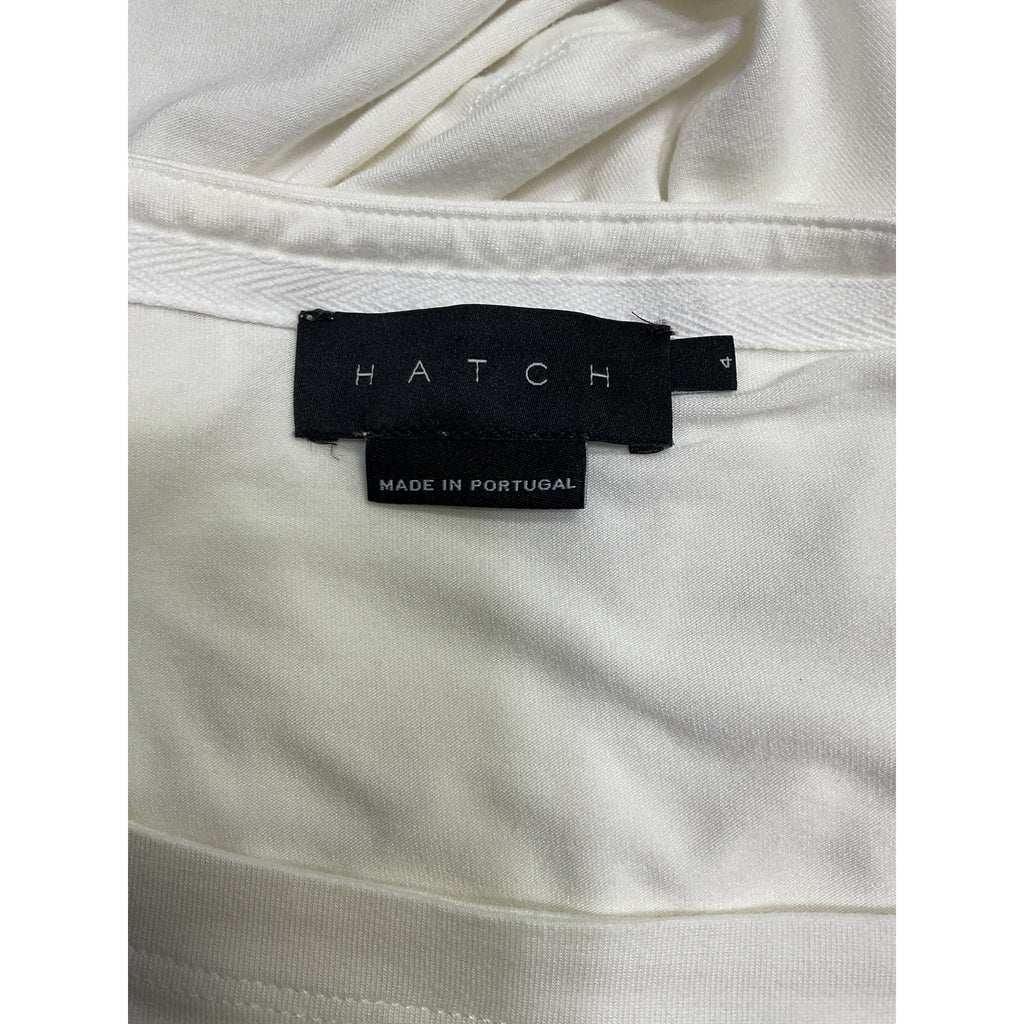 Hatch The Perfect White Viscose Long Sleeve Tee Size 4
