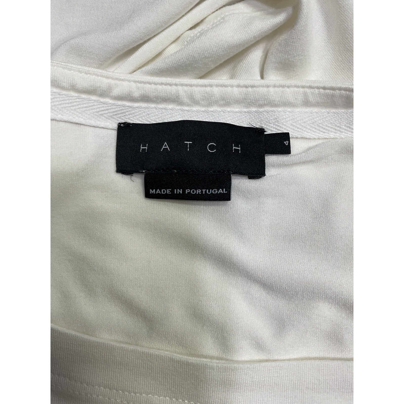 Hatch The Perfect White Viscose Long Sleeve Tee Size 4